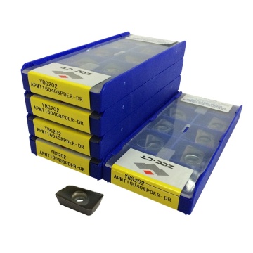 เครื่องซีเอ็นซีการตัดคาร์ไบด์ส่วนแทรก ZCCCT Milling Inserts APMT160408PDER YBG205