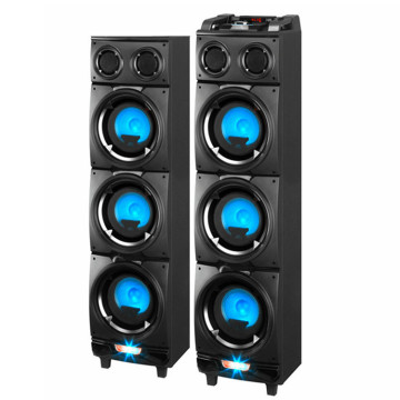 Powerful Outdoor WoodenHandled Pair Speakers - Linge-8103S Active and Passive Party Speakers