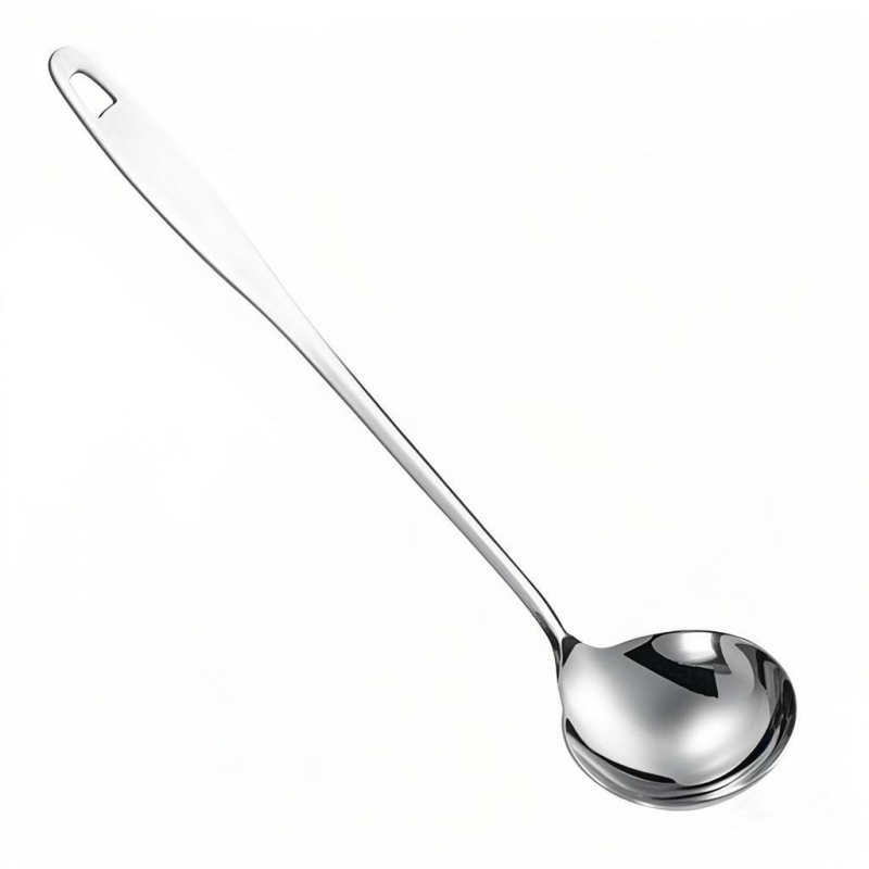 Large stainless steel soup spoon
