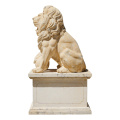 Solid Marble Lion Sculptures For Entrance Living Room