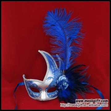 2012 Maskgift wholesale Blue and silver popular item feather party mask in mask factory
