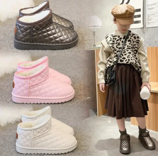 Wholesale High-Quality Kids' Short Boots with Plus Velvet and Thickened Sole