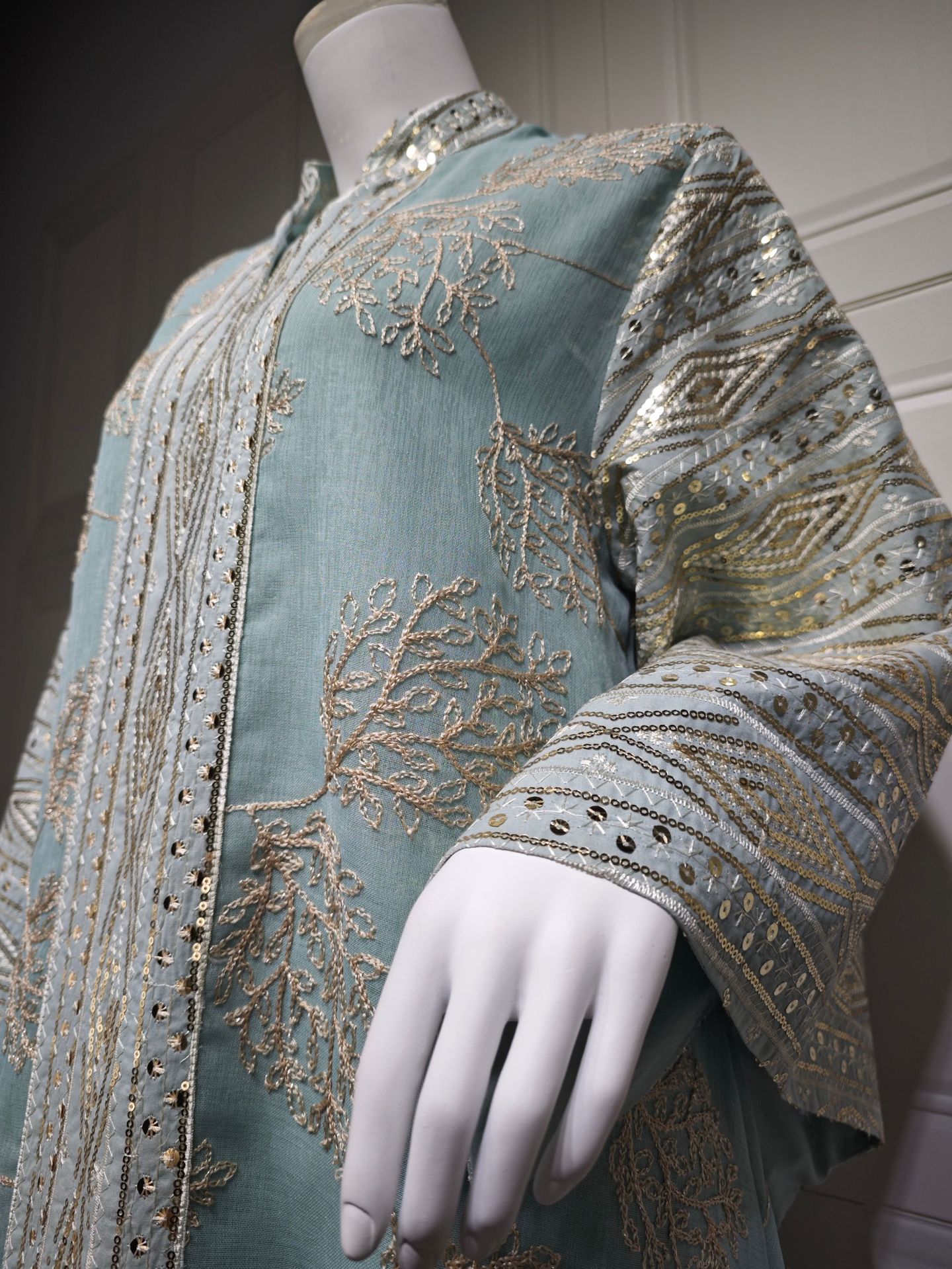 Embroidery Jalabiya Abaya Dress Ramadan AB423 (3)