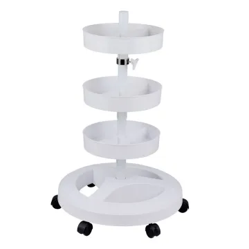 Beauty Salon Trays and Trolleys for Cosmetics and Magnifying Lamps