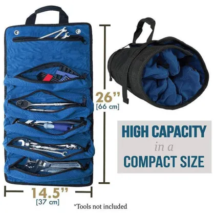 Portable Canvas Tool Roll Bag: Custom Hardware Carrier"T