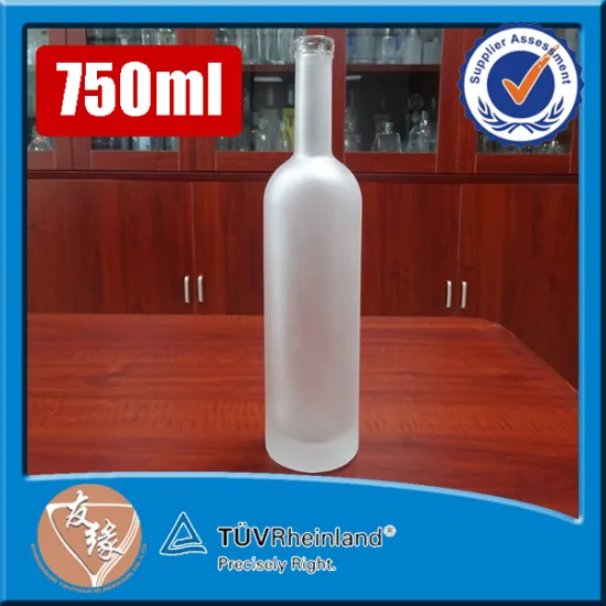 quality first factory supply custom 0.75 L cylinder white frosted wine bottles for sale