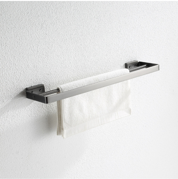 Black Wall-Mounted Stainless Steel Double Towel Rack/Towel Bar Holder