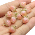 Groothandel Mooie Roze Bloem Resin Charms 3D Diy Craft Klassieke Lantaarn Vormige Home Party Sieraden Ornament Winkel