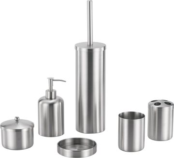 Cylinder Stainless Steel Bathroom Accessory Set