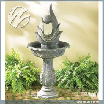 Flower shape natural stone water fountain for outdoor decor