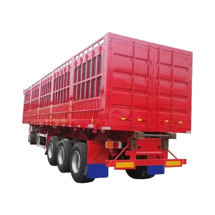 Tri-Axle Livestock & Farm Cargo Carrier Stake Truck Utility Semi Trailers