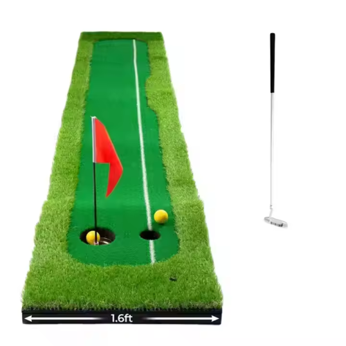 Golf Practice Aid with Durable Plastic Putting Green