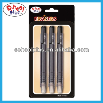 Clic Eraser Grip Retractable Eraser Pen, Assorted Colors, 3 pack