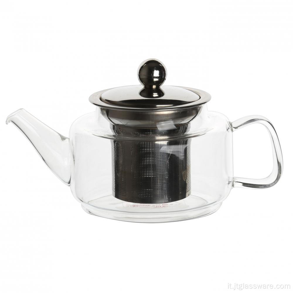 Teiera filtrante in vetro fatta a mano da 400 ml per il tè