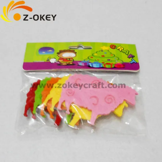 Sheep shape felt crafts felt stickers in different colors