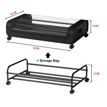 Oxford Cloth Metal Under Bed Storage Bin with Wheels and Lid: A Versatile Organizer for Shoes, Clothes, and Beddings