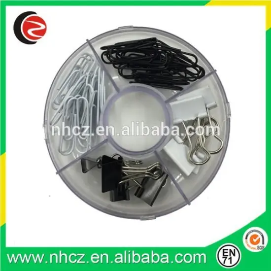 Black and White Binder Clip Statinoery Set