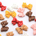 Colorful Bow knot with round White Dots Resin Bead Handmade Art Decor Children Pendants Jewelry Finding