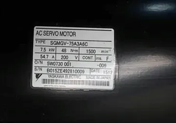 SGMGV-75A3A6C Yaskawa 7.5kw High Power Servo Motor Module