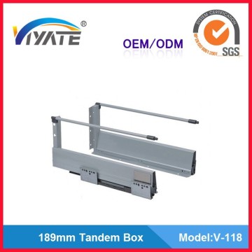 189mm tandem box soft closing drawer slides