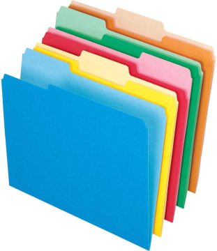 Two-Tone Color Letter Size Assorted 1/3 Cut File Folders