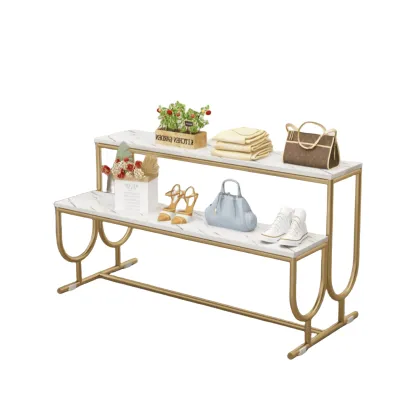 Chrome and Gold Clothing Display Racks for Boutique Shops