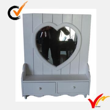 Shabby Chic Wood Wall-mount Entryway Organizer Mirror