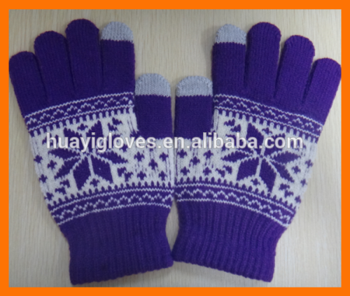 Jacquard Unisex Knitted Smart Tips Gloves