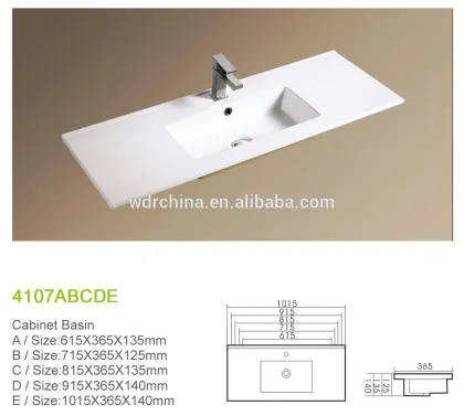 Thin edge square quality washbasin cabinet foshan