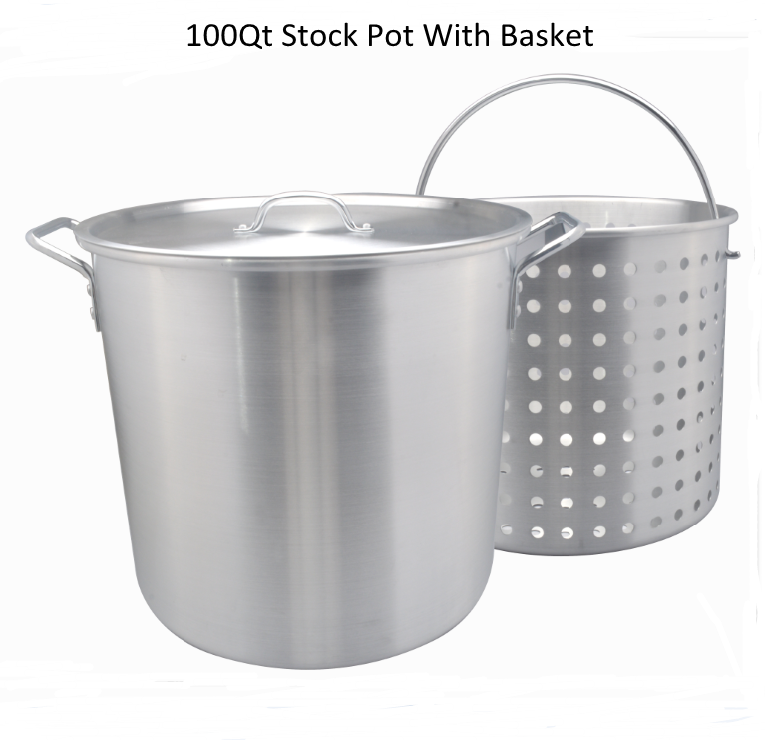 Super extra weight Aluminum stockpot with basket
