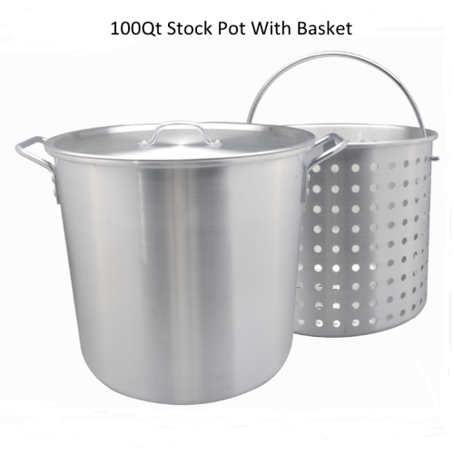 Super extra weight Aluminum stockpot with basket