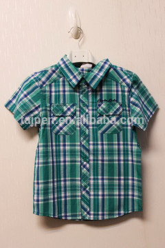 2016 High Quality 100% Cotton Fashion Knitted Short Sleeve Children Kid Boys Casual Shirt