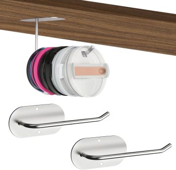 Self Adhesive Wall Mounted Hook for Kitchen Mug and Lid Organization