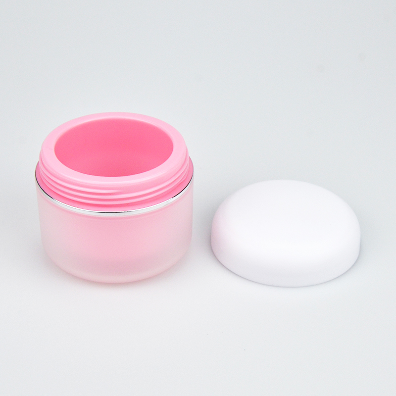 Vendre à chaud Professionnel 30ml 50ml PLAS PP Double mur transparent Pink Cosmetics Cream Glass et pots en verre