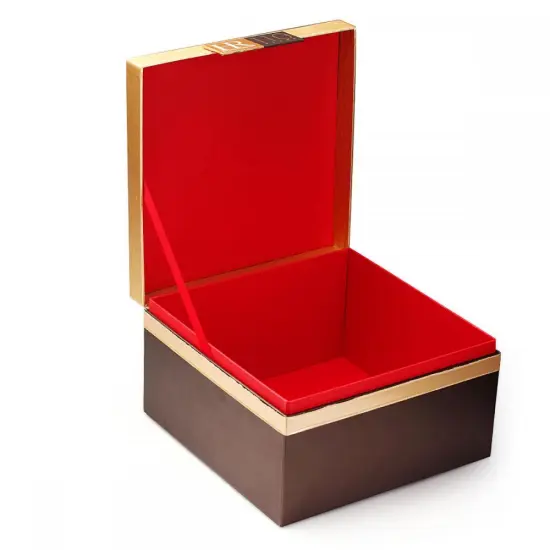 High quality cardboard Gold Hinged Gift paper box