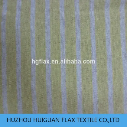 100% Linen Yarn Dyed Stripe Jersey /Linen Knitted Fabric HGJS003