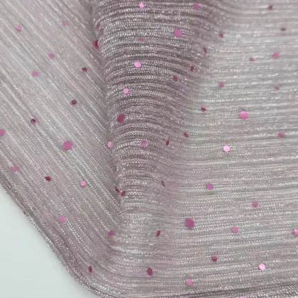 Polyester Sequin Crinkle Mesh Fabric