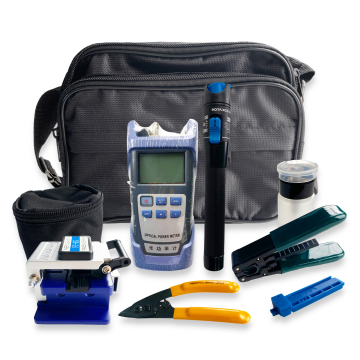 8-in-1 Fiber Tool Kit with Optical Power Meter, VFL, and FC6S Cleaver for FTTH