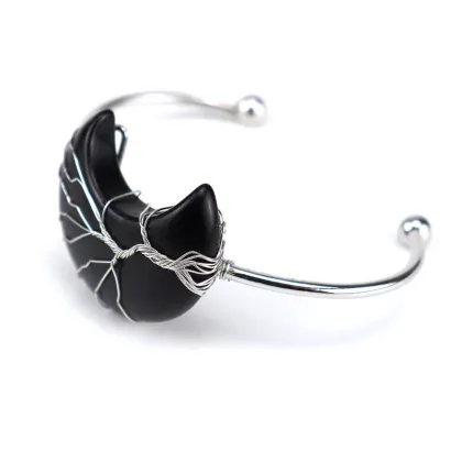 Silver Tree Of Life Natural Stone Moon Bracelets
