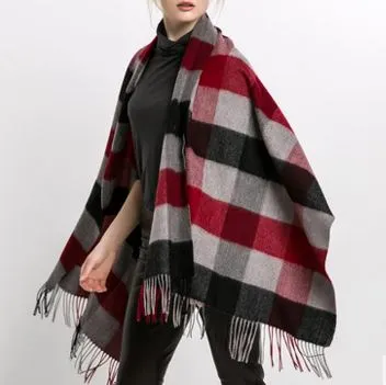 Pure cashmere plaids throw
