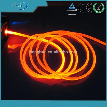 Side glow fiber optic pool lights