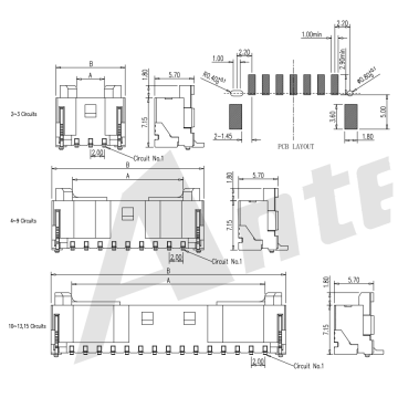 Connettore wafer SMT da 2,0 mm a 180 ° con posta