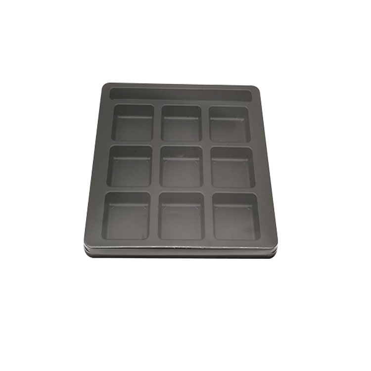 Candy Plastic Box Black Square Blister Pack Tray