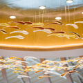 Hotel lobby ceiling fish crystal amber chandelier lamp