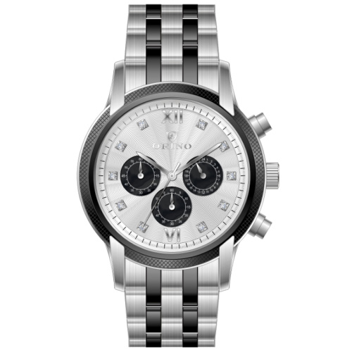 Montre de bracelet de chronographe sportif de l'homme en acier inoxydable