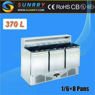 Commercial foldable working table mini chiller for pizza bar