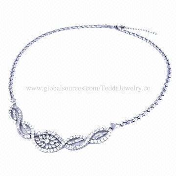 Chokers, made of brass and cubic zirconia, small orders accepted, nickel-, lead- and cadmium-free