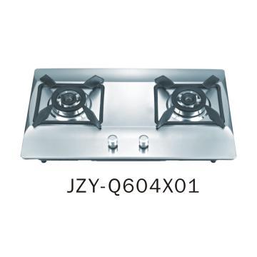 Stainless steel built-in gas stove with 2 burners