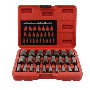 27PCS Easy Out Bolt Screw Extractor Kit - Multi-Spline Bolt Remover Tool