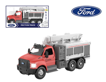Licensed Ford Friction Crane Truck Toy with Lights & Sounds